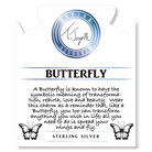 Blue Quartzite Stone Bracelet with Butterfly Sterling Silver Charm