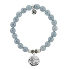 Blue Quartzite Gemstone Bracelet with Cactus Sterling Silver Charm Tiffany Jazelle