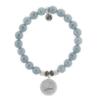 Blue Quartzite Gemstone Bracelet with Cape Cod Coin Sterling Silver Charm Tiffany Jazelle