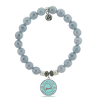 Blue Quartzite Stone Bracelet with Cape Cod Enamel Sterling Silver Charm