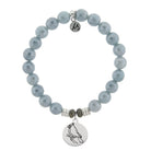 Blue Quartzite Gemstone Bracelet with Cardinal Sterling Silver Charm Tiffany Jazelle