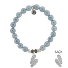 Blue Quartzite Stone Bracelet with Flip Flop Sterling Silver Charm