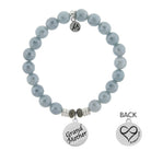 Blue Quartzite Gemstone Bracelet with Grandmother Sterling Silver Charm T. Jazelle