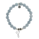 Blue Quartzite Gemstone Bracelet with Infinity Heart Sterling Silver Charm Tiffany Jazelle