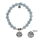 Blue Quartzite Stone Bracelet with Lake Life Sterling Silver Charm