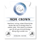 Blue Quartzite Stone Bracelet with Mom Crown Sterling Silver Charm