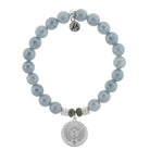 Blue Quartzite Gemstone Bracelet with Phoenix Sterling Silver Charm Tiffany Jazelle