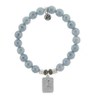Blue Quartzite Stone Bracelet with Snake Sterling Silver Charm