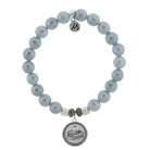 Blue Quartzite Gemstone Bracelet with Teacher Sterling Silver Charm Tiffany Jazelle