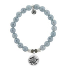 Blue Quartzite Gemstone Bracelet with Turtle Sterling Silver Charm Tiffany Jazelle