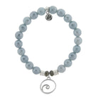 Blue Quartzite Gemstone Bracelet with Wave Sterling Silver Charm Tiffany Jazelle