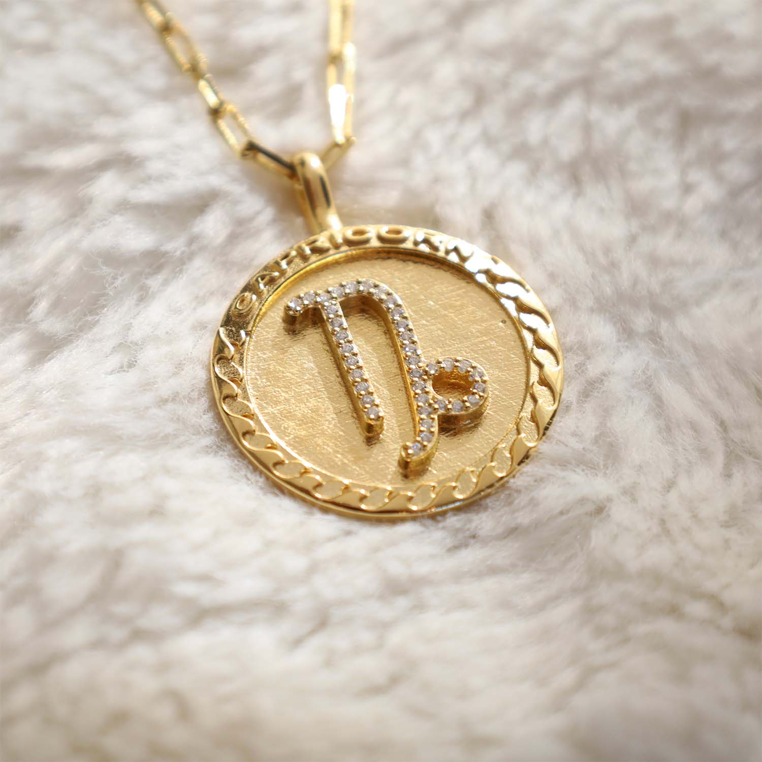 Capricorn Gold Vermeil Zodiac Necklace