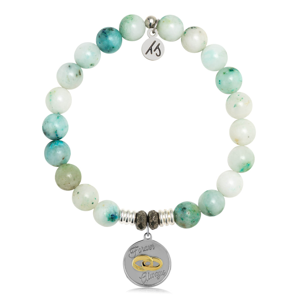 Caribbean Quartz Stone Bracelet with Always and Forever Sterling Silver Charm