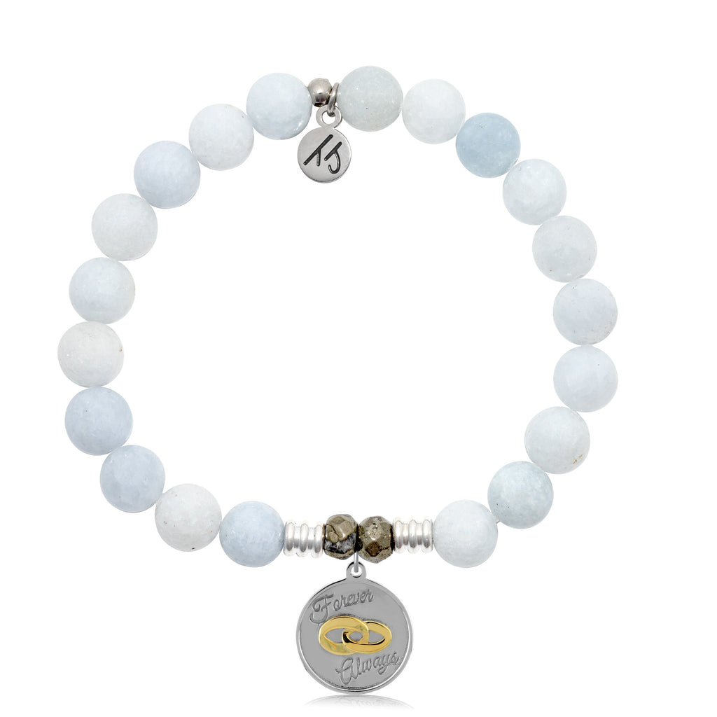 Celestine Stone Bracelet with Always and Forever Sterling Silver Charm