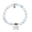 Celestine Stone Bracelet with Boss Babe Sterling Silver Charm