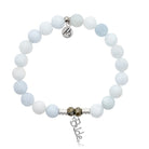 Celestine Stone Bracelet with Bride Sterling Silver Charm