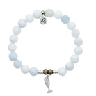 Celestine Stone Bracelet with Cheers Sterling Silver Charm
