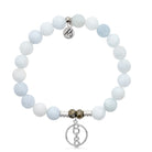 Celestine Stone Bracelet with Connection Sterling Silver Charm