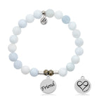 Celestine Stone Bracelet with Friend Sterling Silver Charm