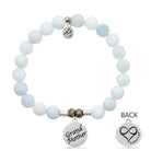 Celestine Stone Bracelet with Grandmother Sterling Silver Charm