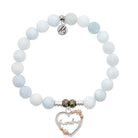 Celestine Stone Bracelet with Heart Grandma Sterling Silver Charm