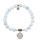 Celestine Stone Bracelet with North Star Sterling Silver Charm