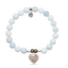 Celestine Stone Bracelet with Renewal Heart Sterling Silver Charm