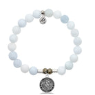 Celestine Stone Bracelet with Saint Christopher Sterling Silver Charm