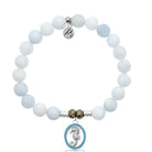 Celestine Stone Bracelet with Seahorse Sterling Silver Charm