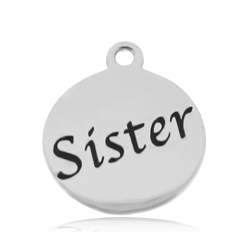 Celestine Stone Bracelet with Sister Sterling Silver Charm
