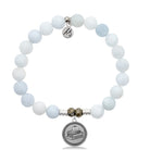 Celestine Stone Bracelet with Teacher Sterling Silver Charm