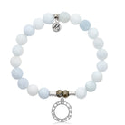 Celestine Stone Bracelet with Timeless Sterling Silver Charm