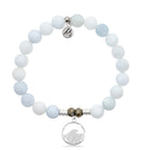 Celestine Stone Bracelet with Waves Sterling Silver Charm
