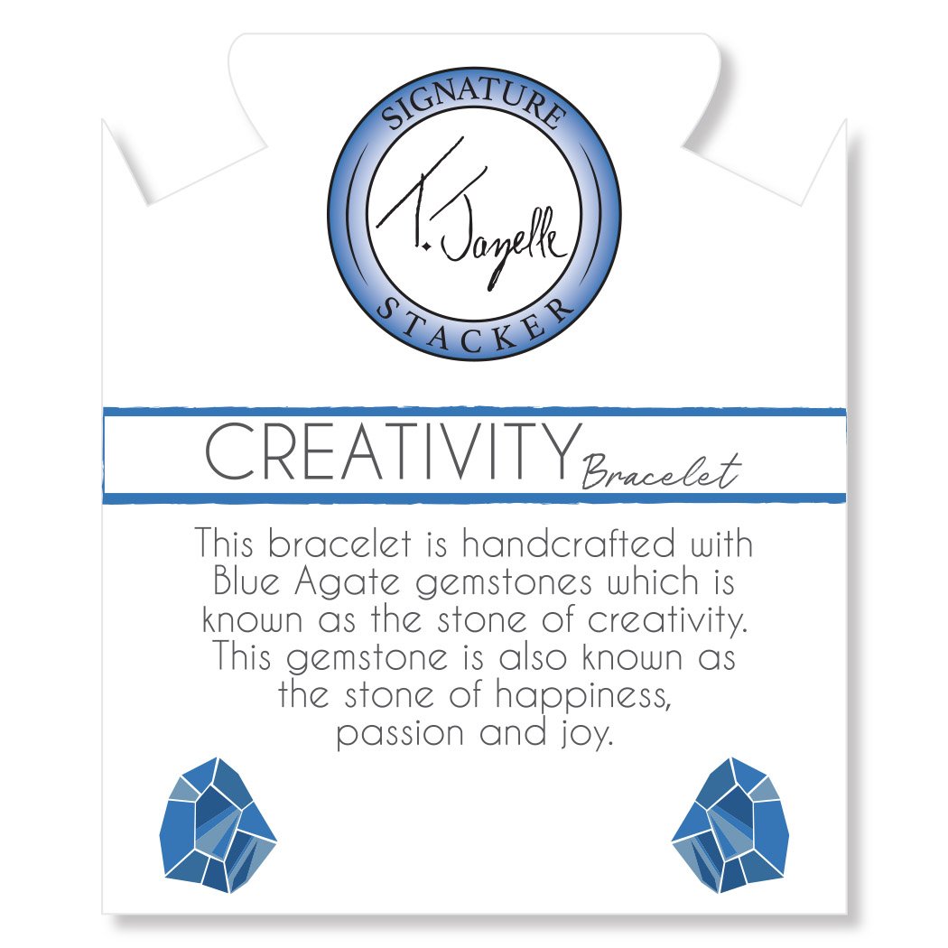 Defining Bracelet- Creativity Bracelet with Blue Agate Gemstones