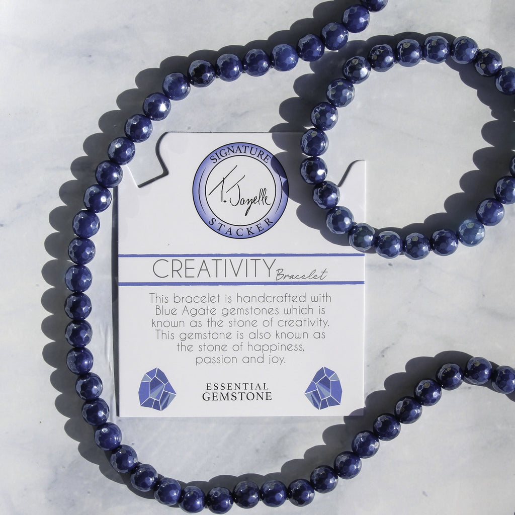 Defining Bracelet- Creativity Bracelet with Blue Agate Gemstones