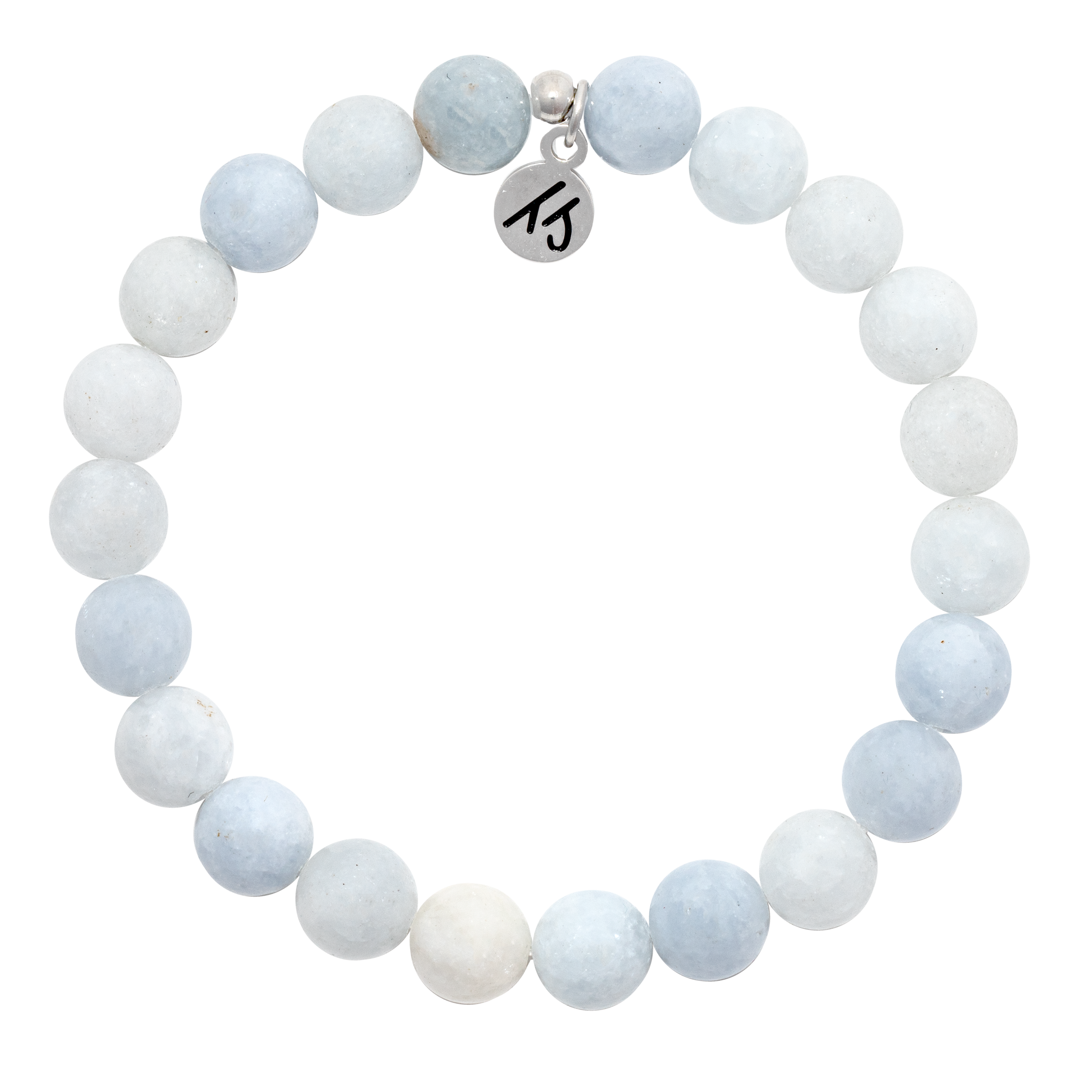 Bracelet en pierre de lune blanche avec reflets bleus