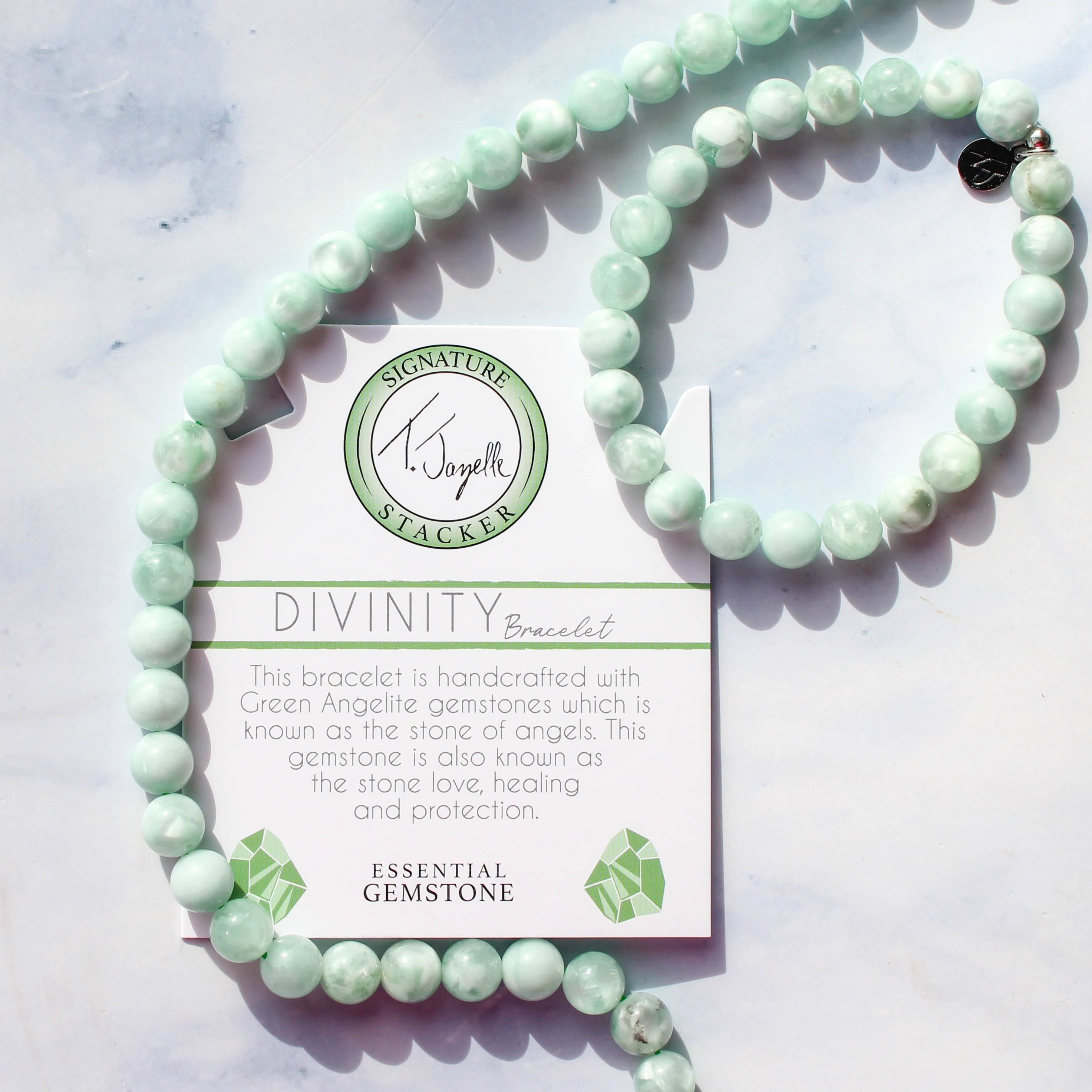 Defining Bracelet- Divinity Bracelet with Green Angelite Gemstones