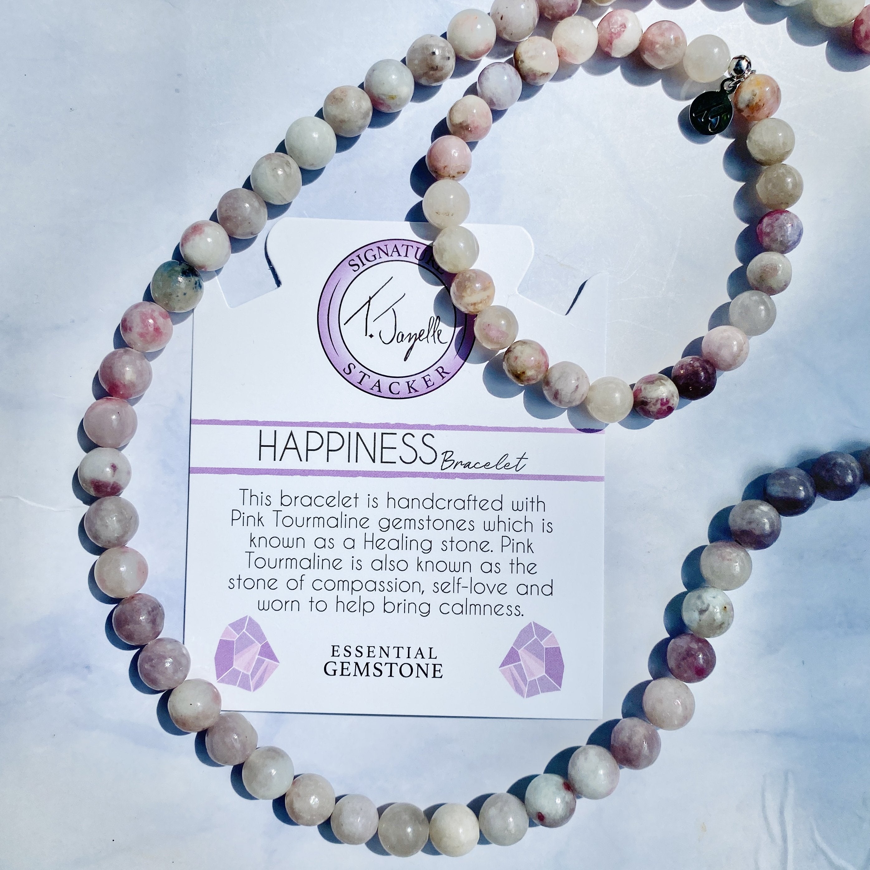 Defining Bracelet- Happiness Bracelet with Pink Tourmaline Gemstones