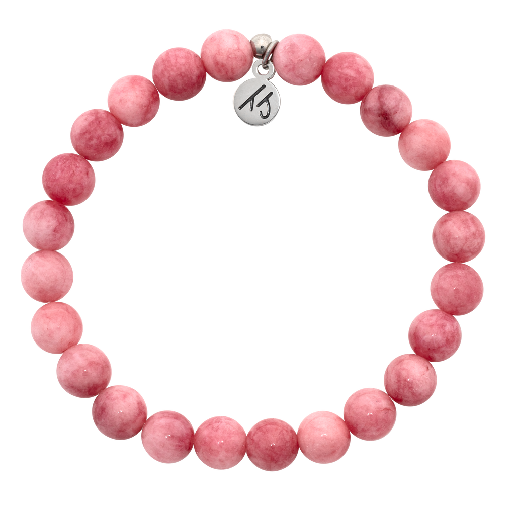 Defining Bracelet- Love Bracelet with Pink Jade Gemstones