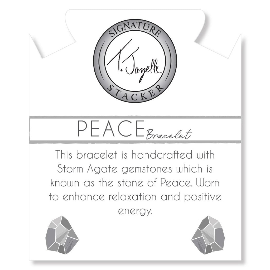 Defining Bracelet- Peace Bracelet with Storm Agate Gemstones