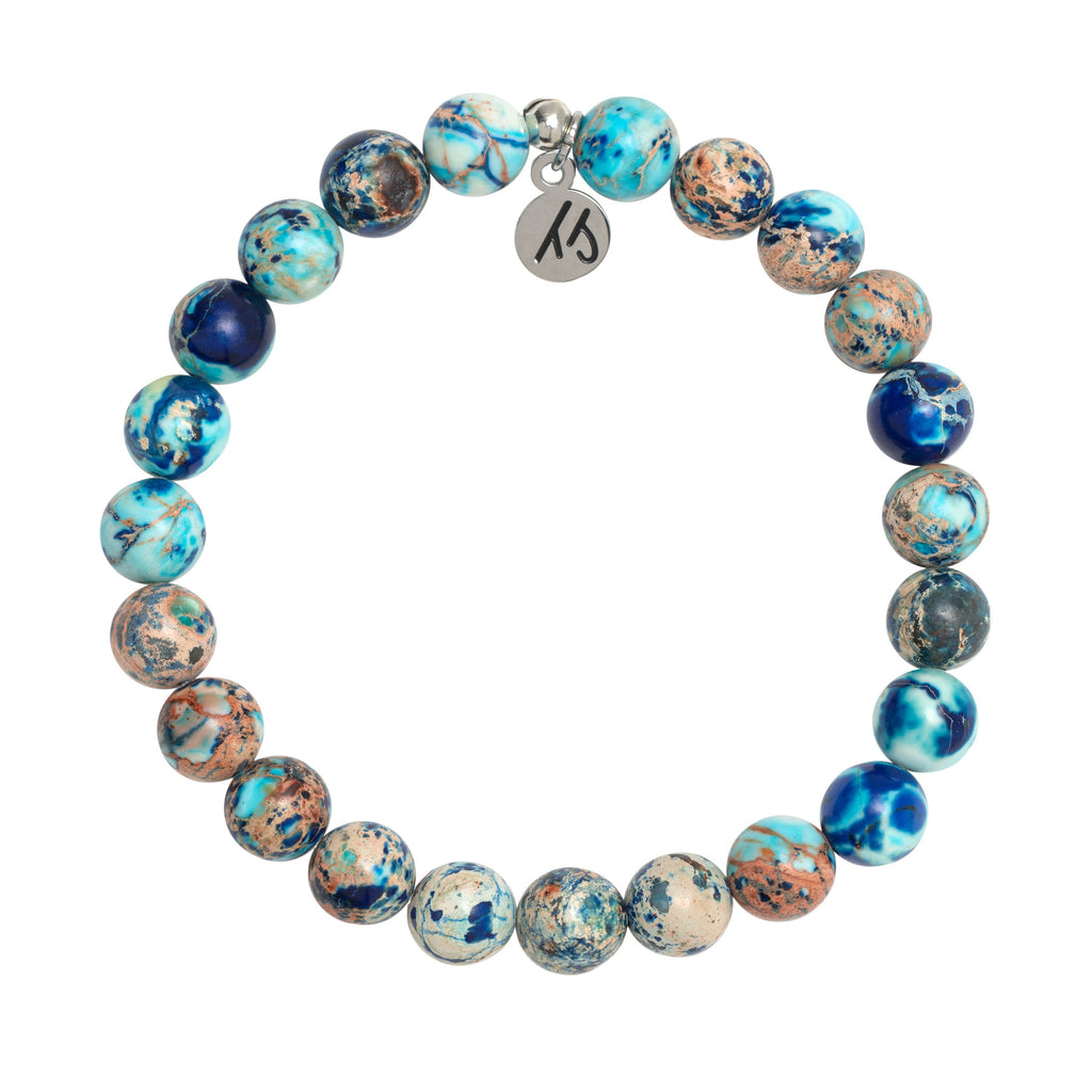 Super 7 Stone Bracelet with Sisters Love Sterling Silver Charm