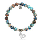 Earth Jasper Stone Bracelet with Baby Feet Sterling Silver Charm
