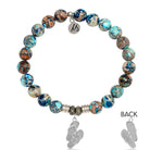 Earth Jasper Stone Bracelet with Flip Flop Sterling Silver Charm
