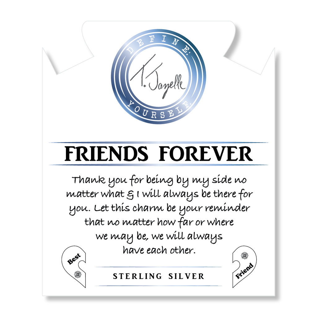 Earth Jasper Stone Bracelet with Forever Friends Sterling Silver Charm