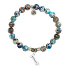 Earth Jasper Stone Bracelet with Fur Ever Love Sterling Silver Charm