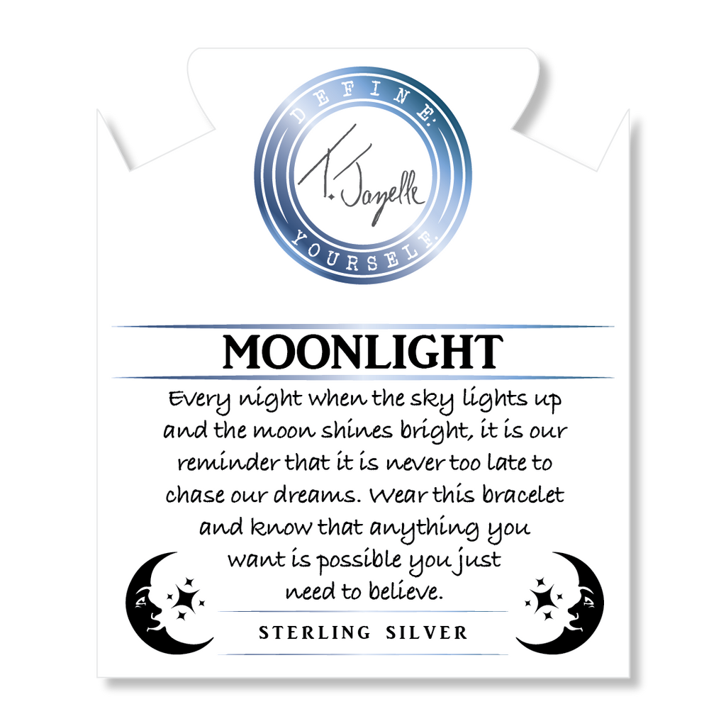 Earth Jasper Stone Bracelet with Moonlight Sterling Silver Charm