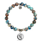 Earth Jasper Stone Bracelet with Nurse Sterling Silver Charm