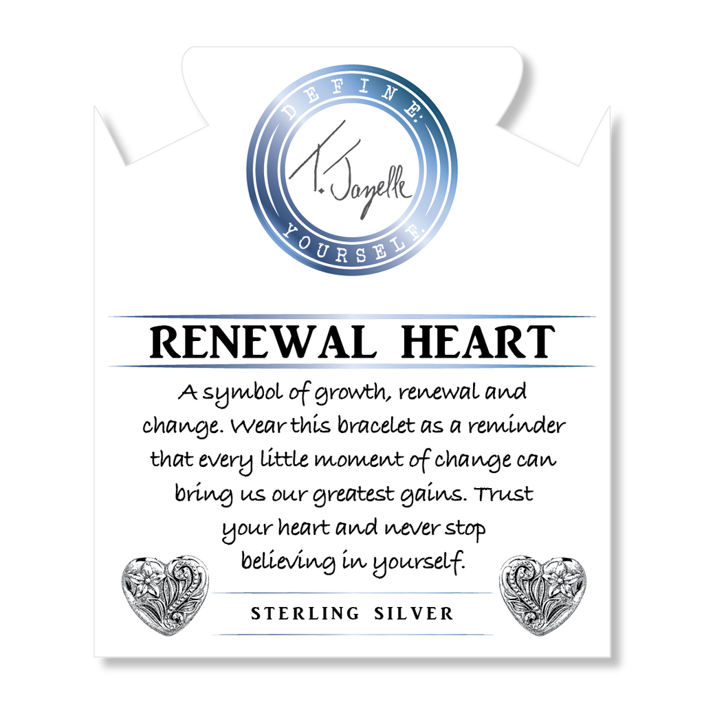 Earth Jasper Stone Bracelet with Renewal Heart Sterling Silver Charm