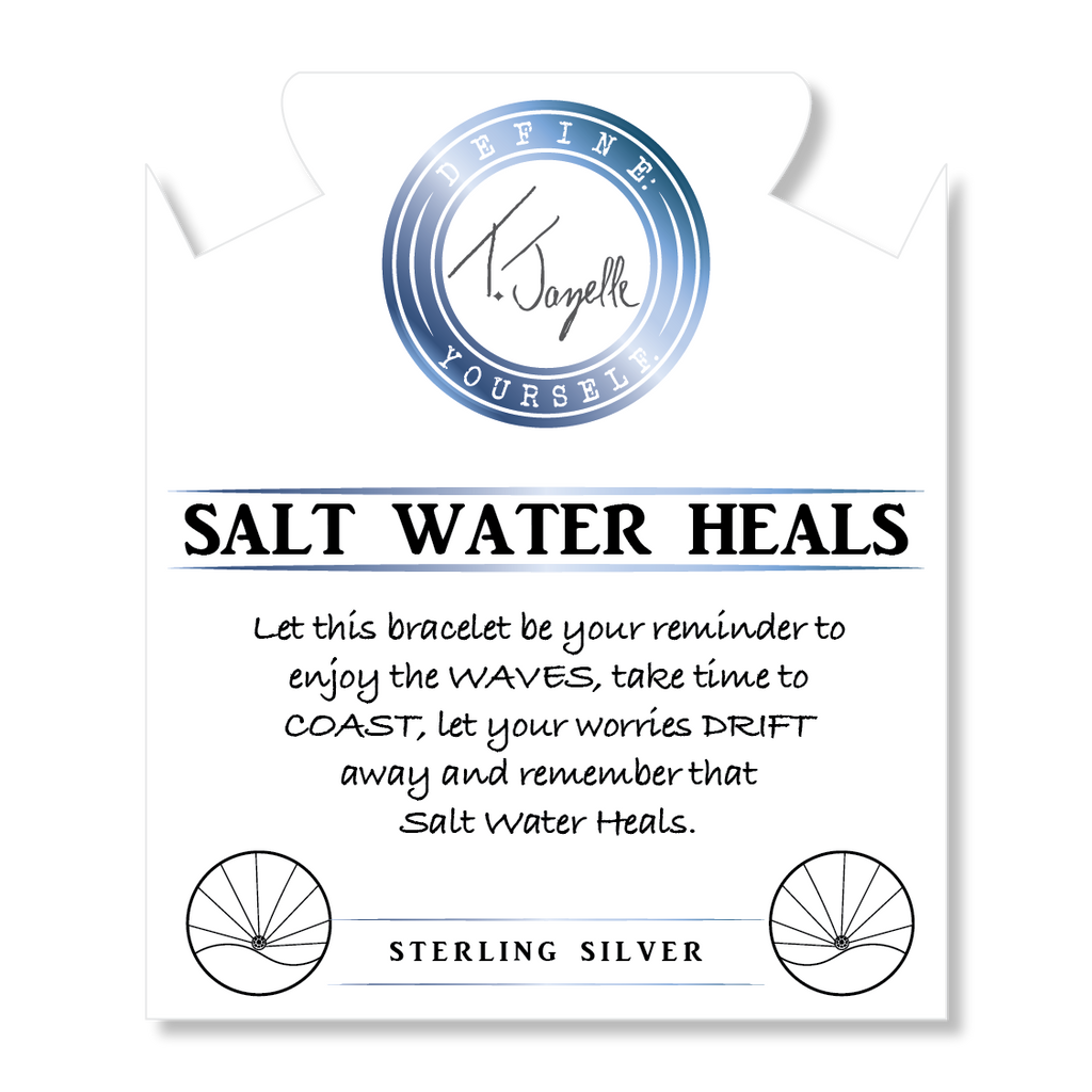 Earth Jasper Stone Bracelet with Salt Water Heals Sterling Silver Charm