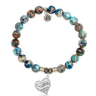 Earth Jasper Stone Bracelet with Seas the Day Sterling Silver Charm
